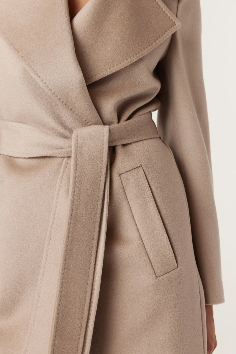 Evans wool coat- pebble