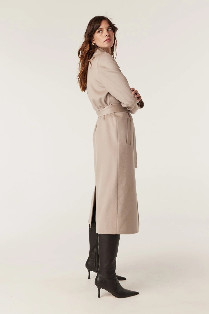 Evans wool coat- pebble