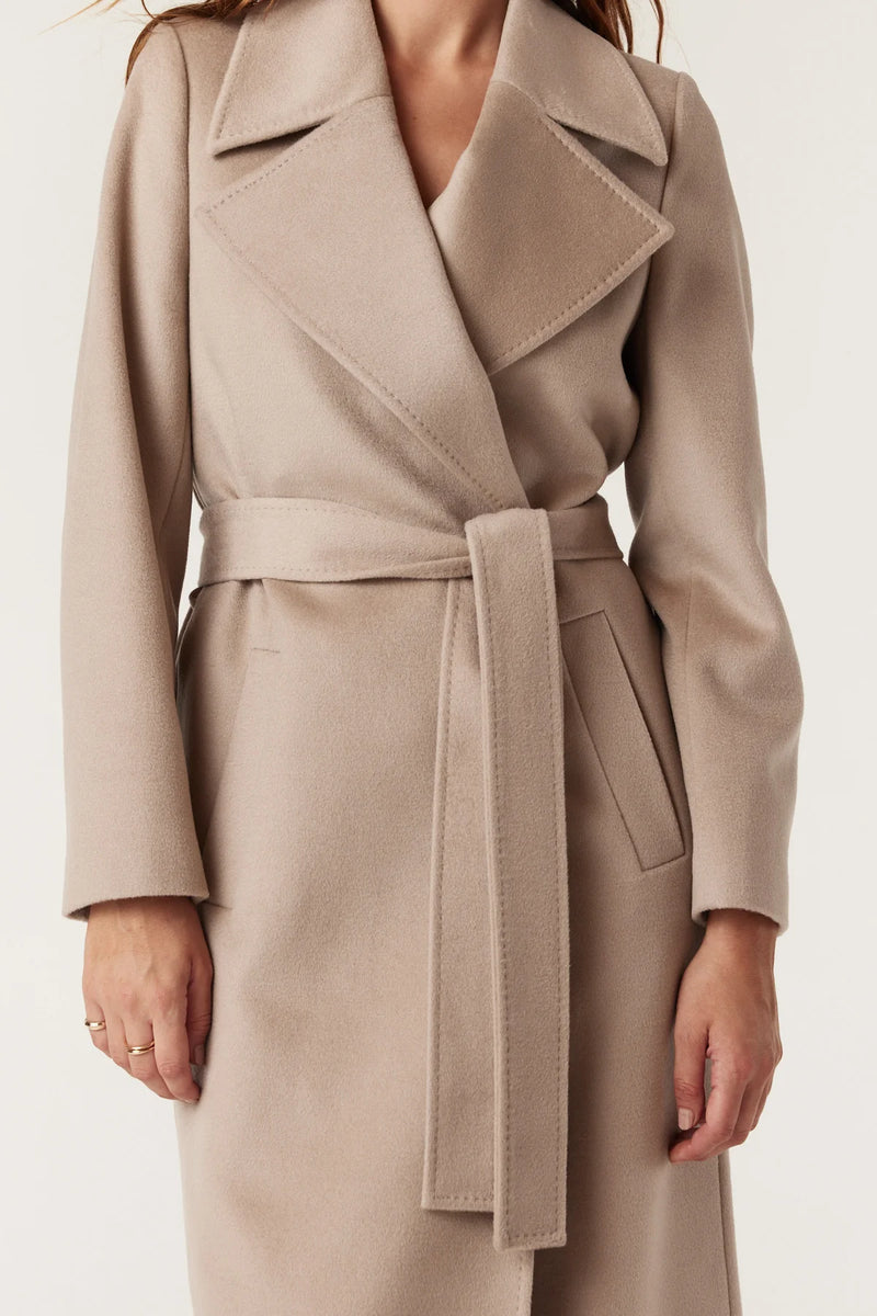Evans wool coat- pebble