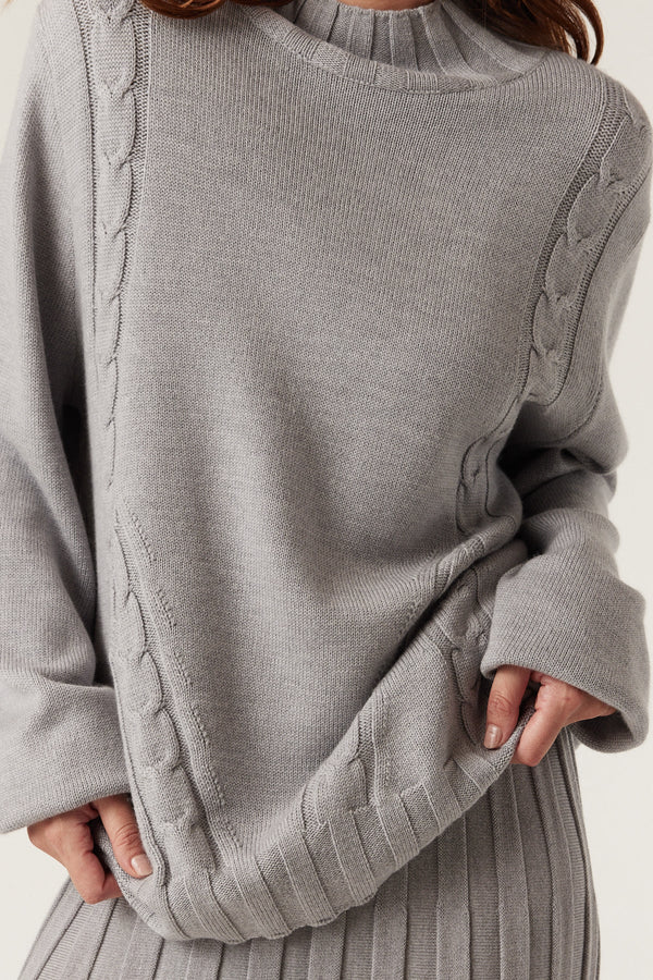 Lucern merino jumpers grey marle