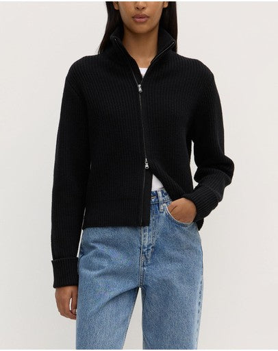 Annisha zip knit- blk