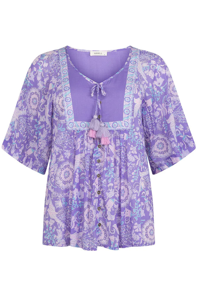 Sannah Short Sleeve Blouse-lavender