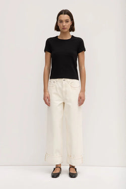 Lyla cap sleeve top-blk
