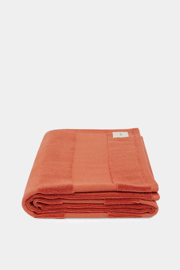 Jacquard Tile Beach Towel- papaya