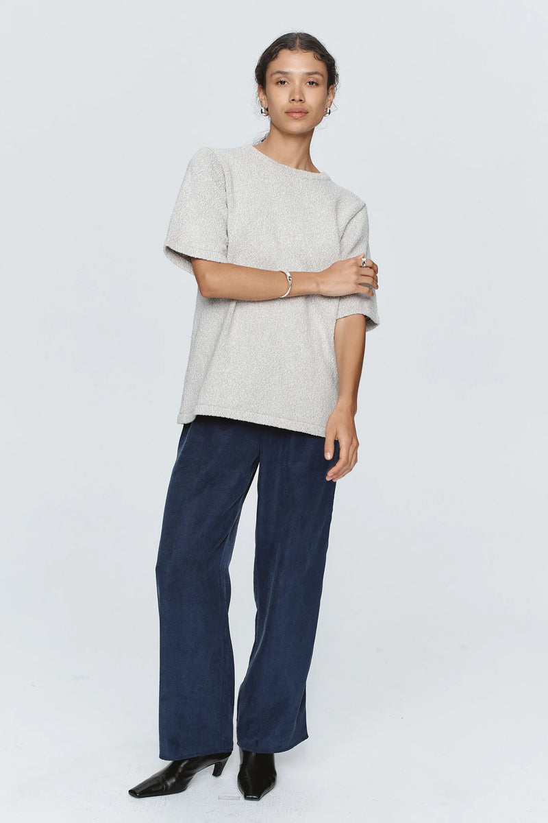 Kenna knit tee- grey marle