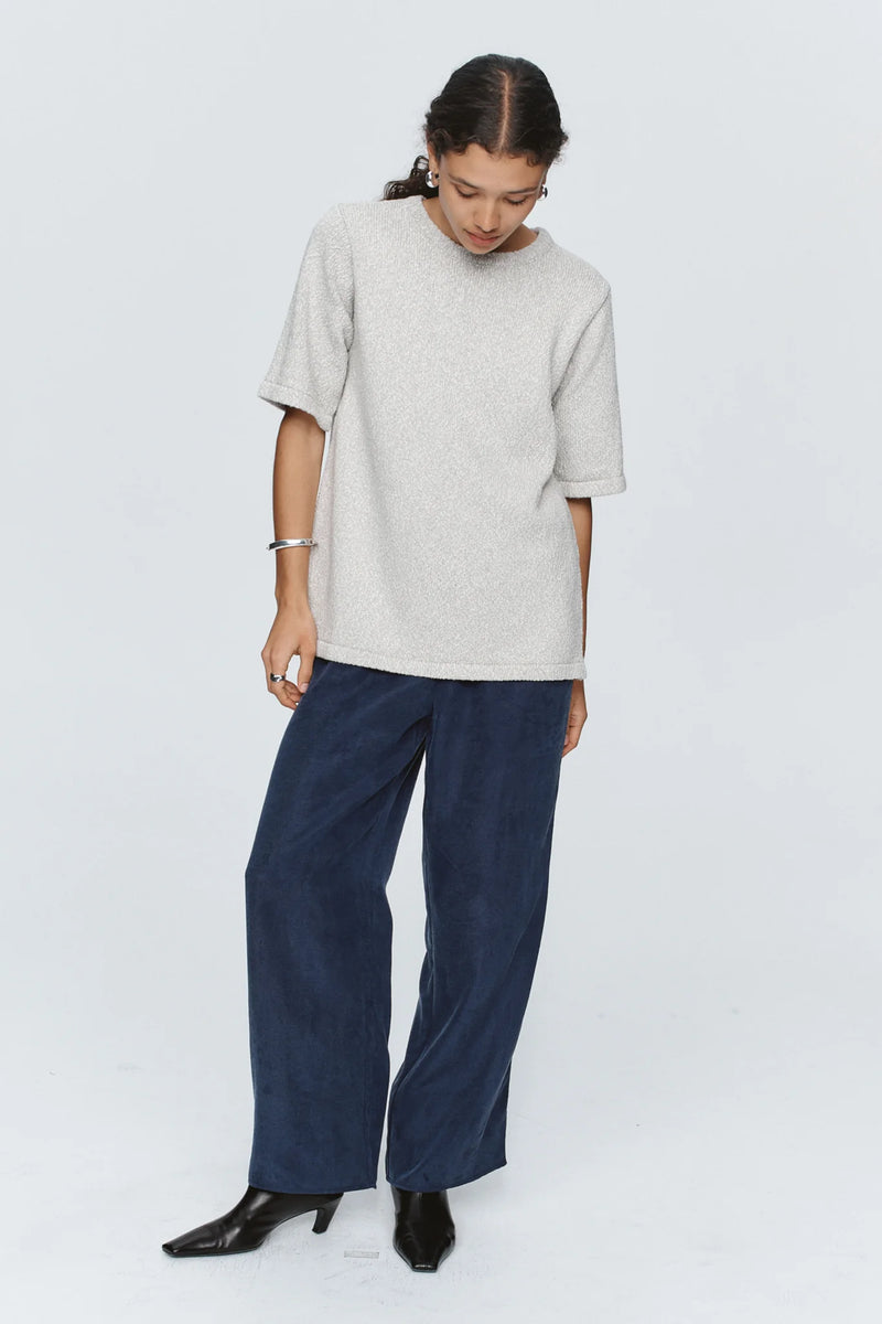 Kenna knit tee- grey marle