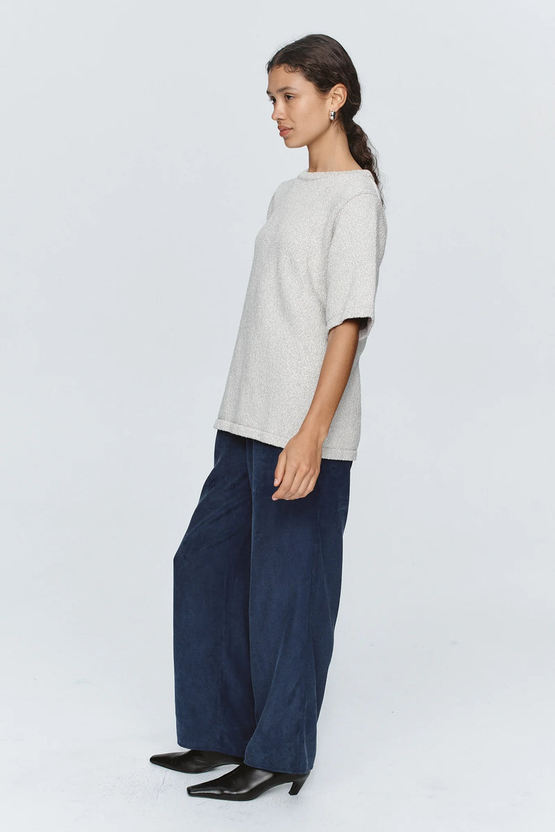 Kenna knit tee- grey marle