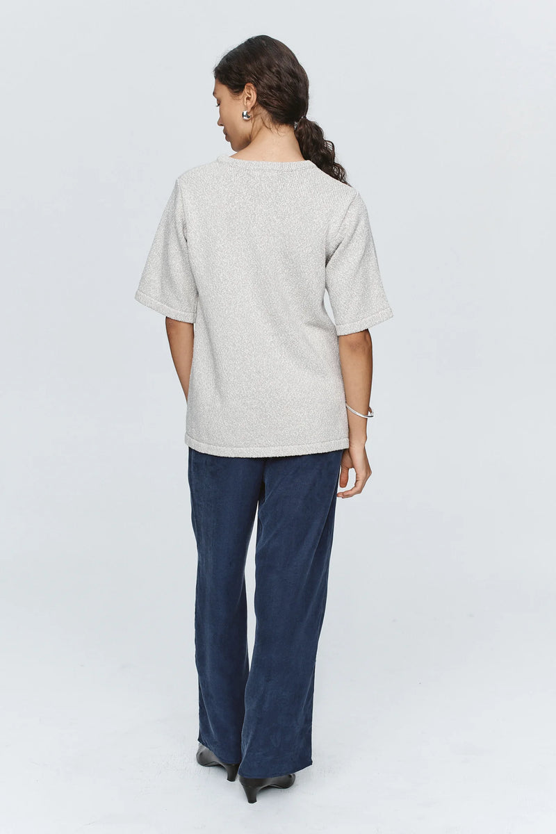 Kenna knit tee- grey marle