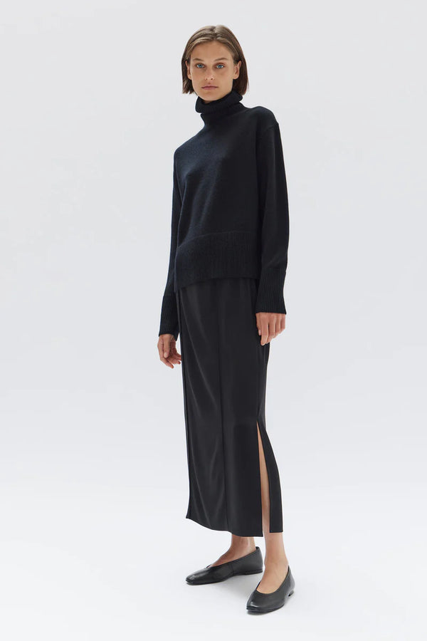 Sabine Crepe Knit Skirt Black