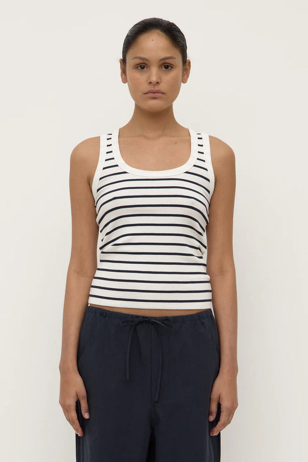 Leony stripe tank- navy/white