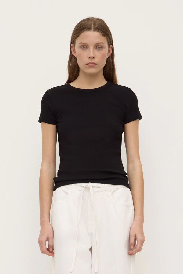 Linley rib tee- black