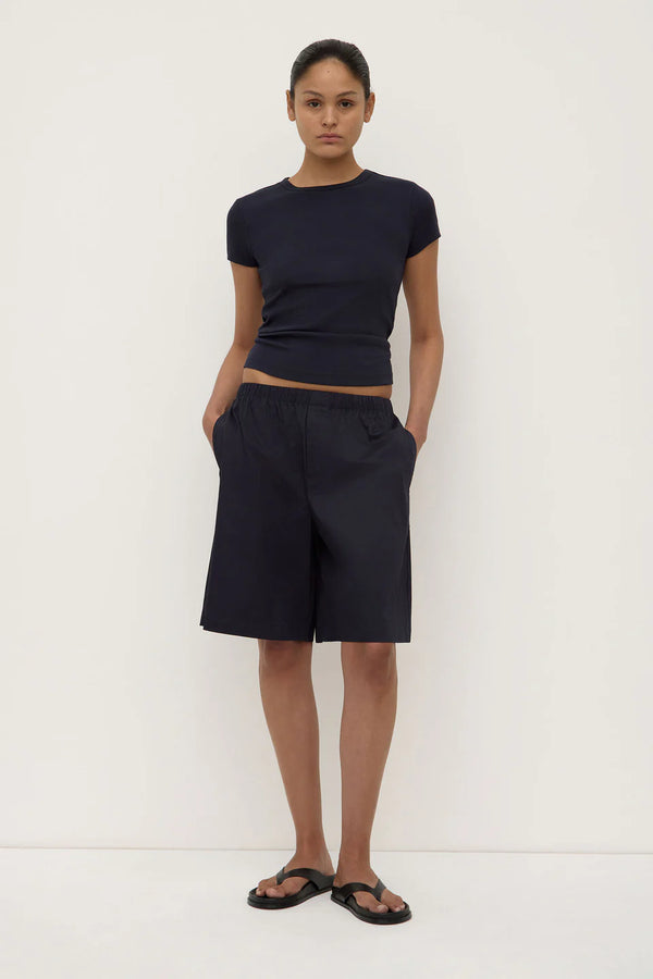 Linley rib tee- true navy