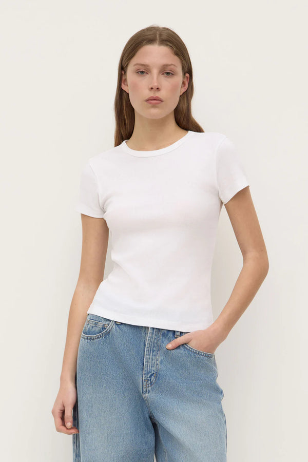 Linley rib tee- white
