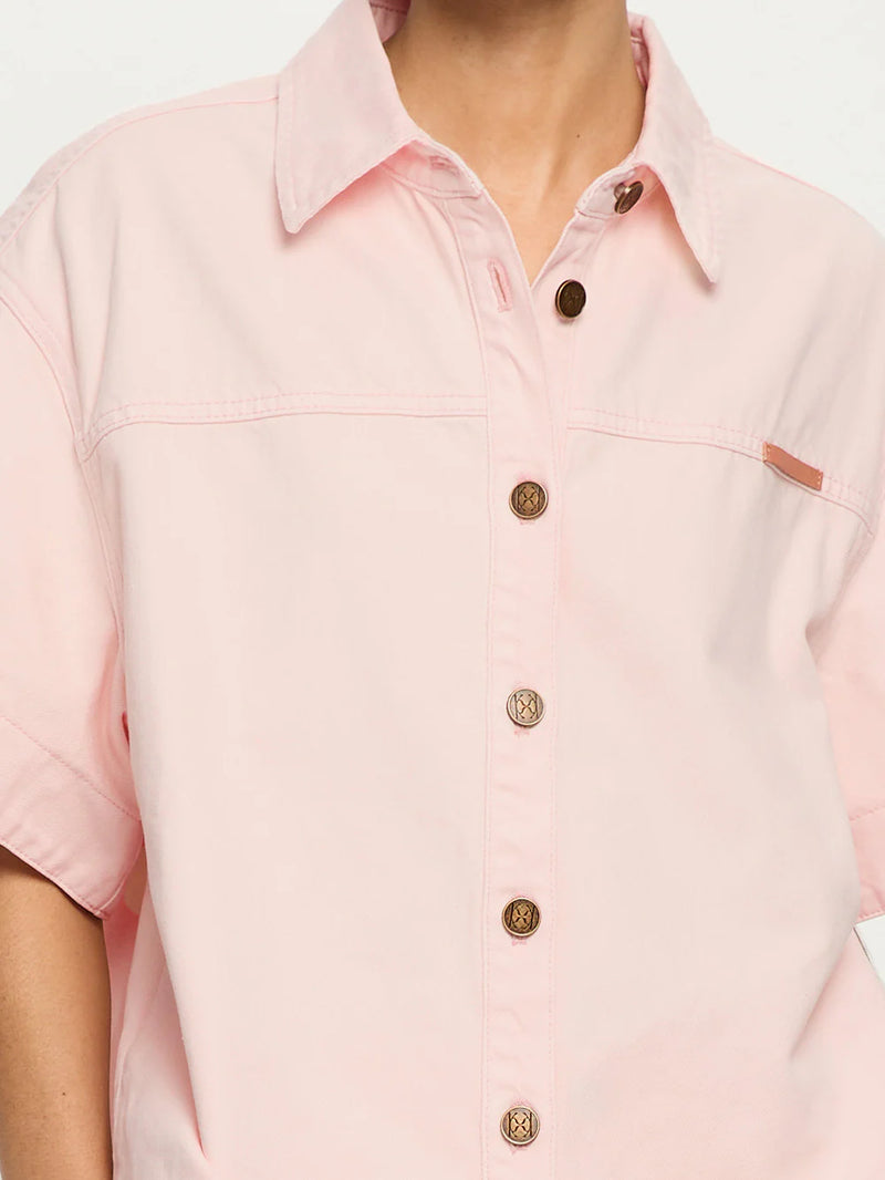 Marla denim shirt- soft pink