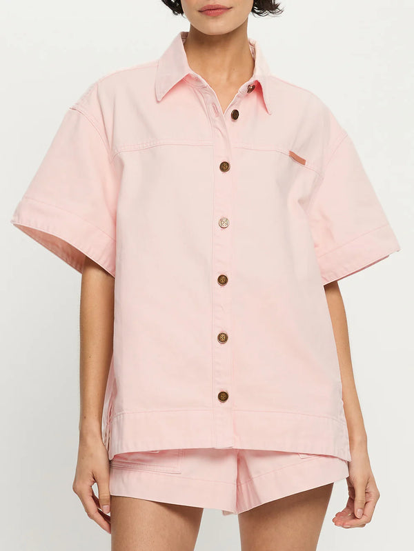Marla denim shirt- soft pink