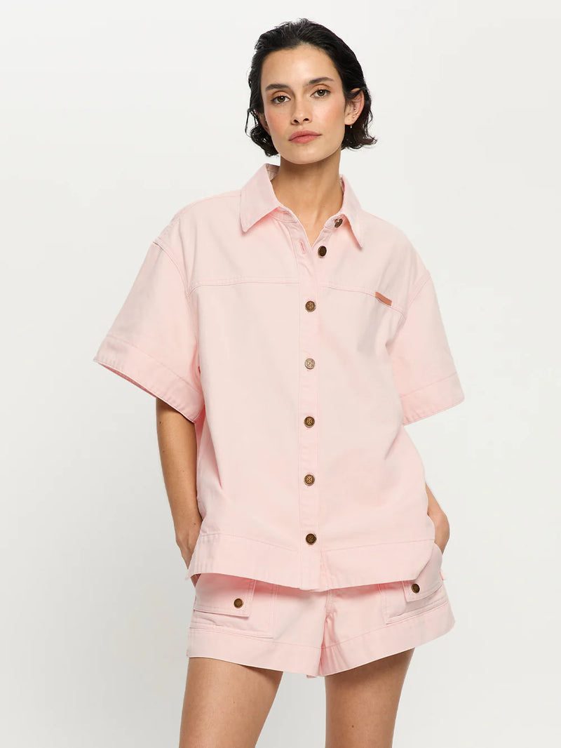 Marla denim shirt- soft pink