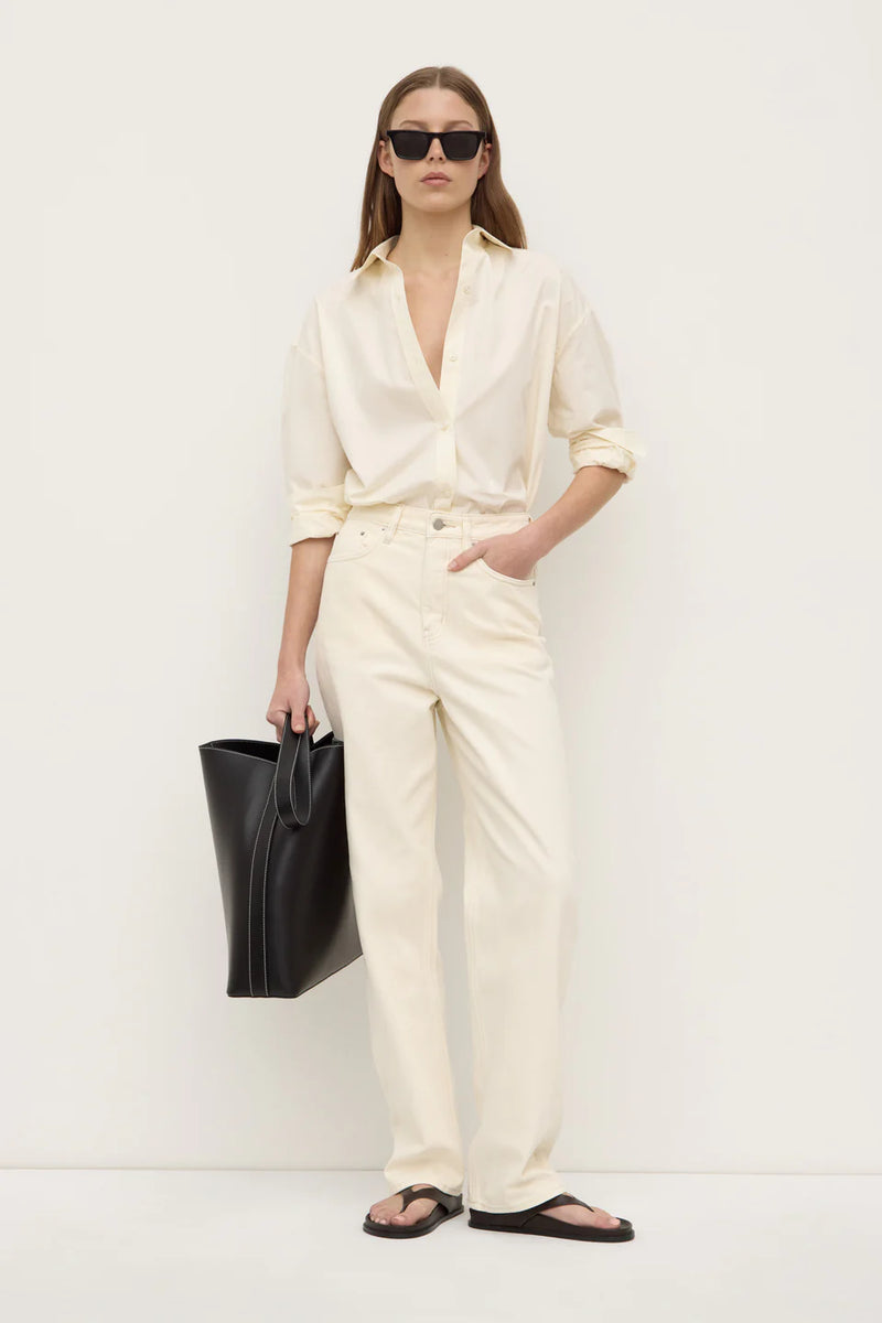 Marigold poplin long sleeve shirt-butter
