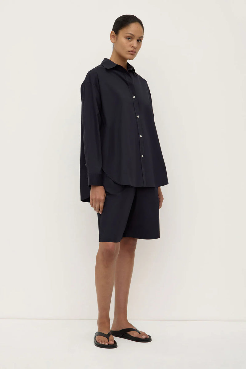 Marigold poplin shirt- true navy