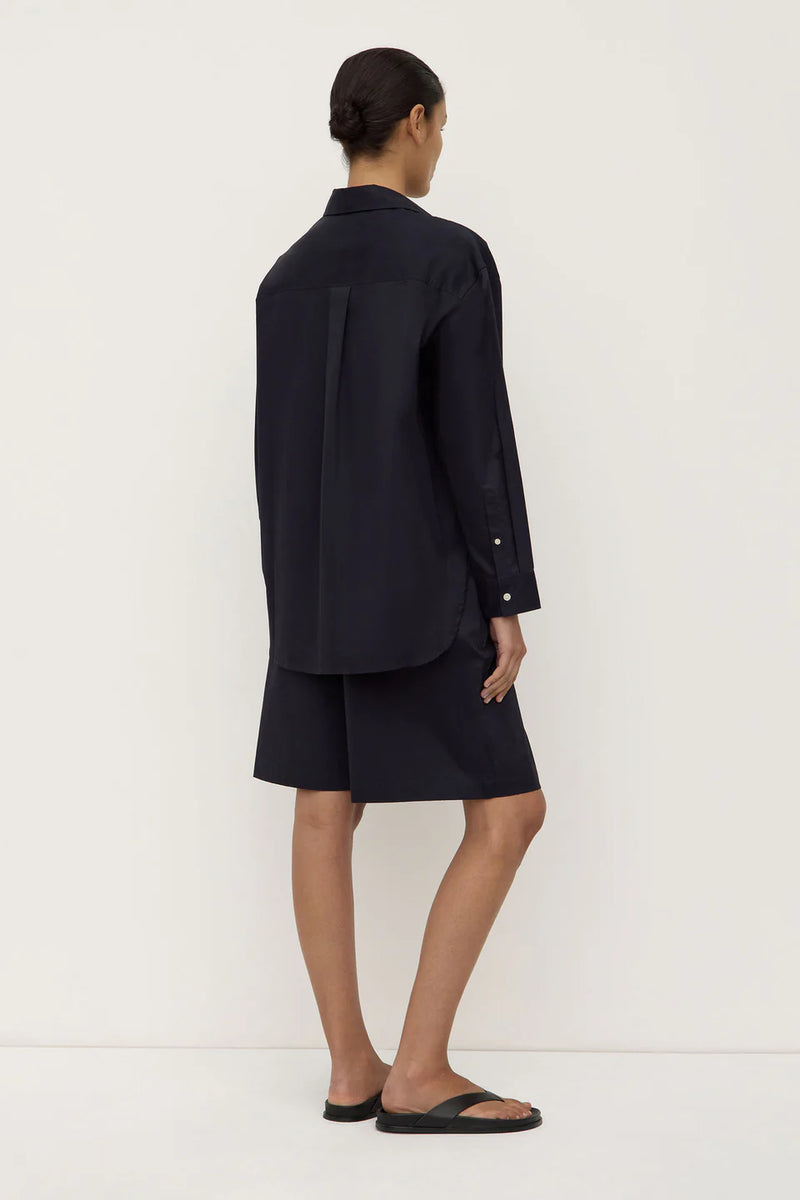 Marigold poplin shirt- true navy