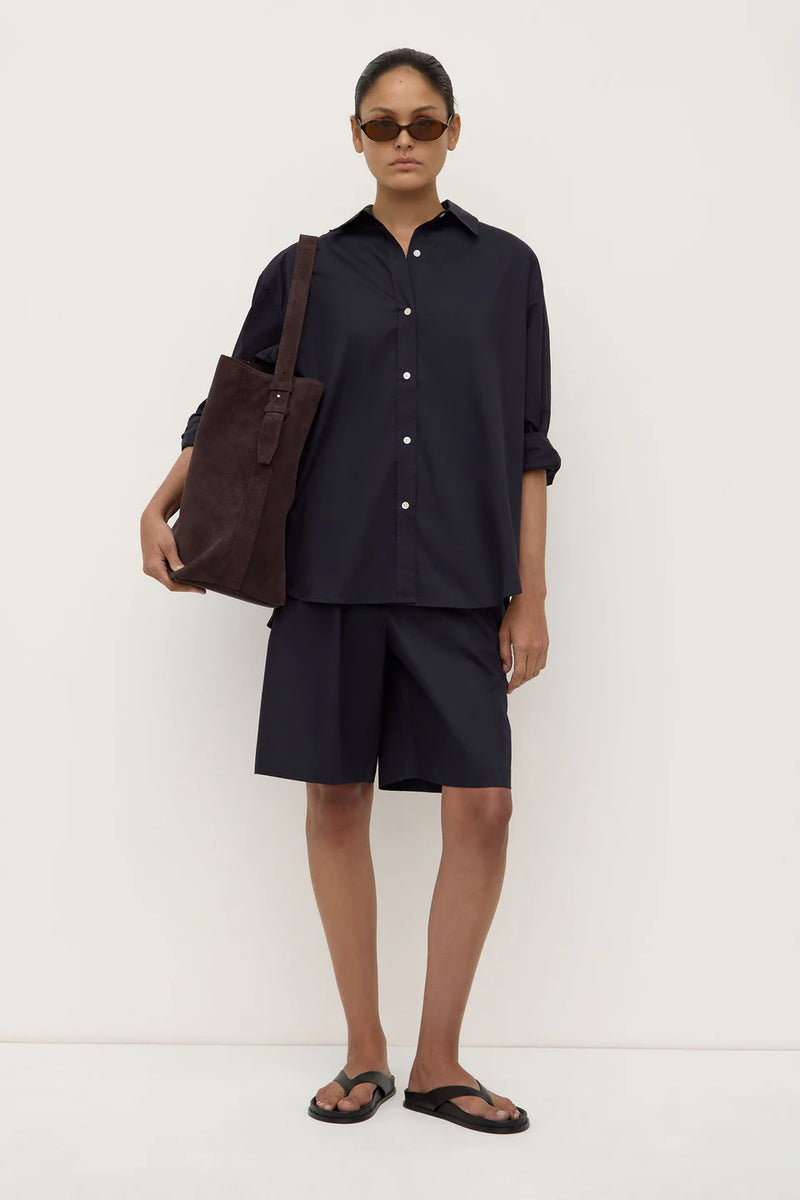 Marigold poplin shirt- true navy