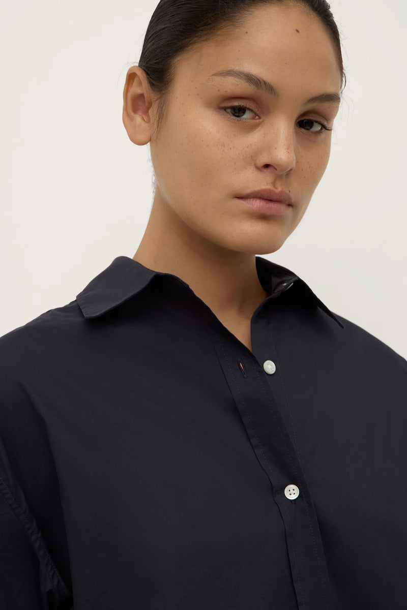 Marigold poplin shirt- true navy