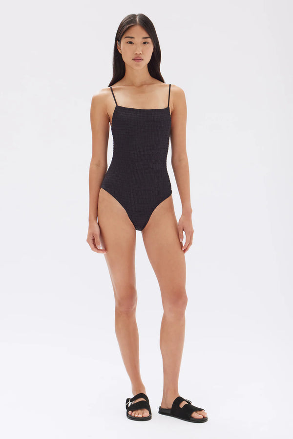 Nell texture one piece- black