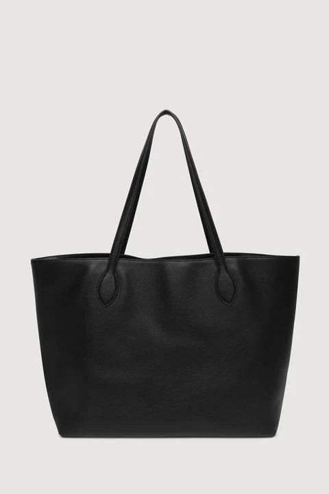 Olivia leather tote bag-black