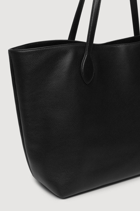 Olivia leather tote bag-black