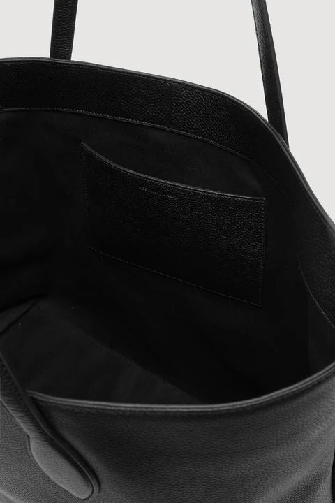 Olivia leather tote bag-black