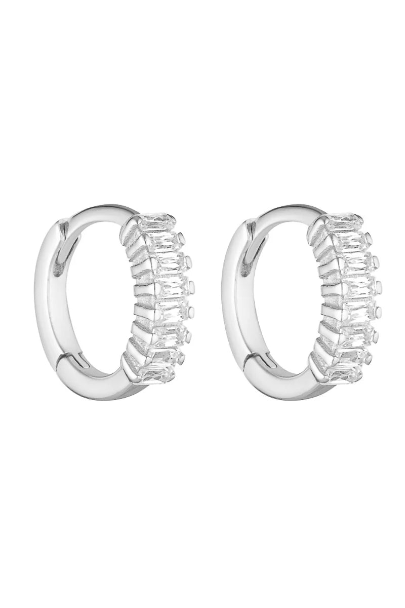 Gemini huggies- silver/clear