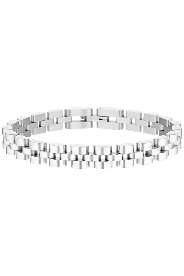 Fine baby link bracelet- white gold S/M
