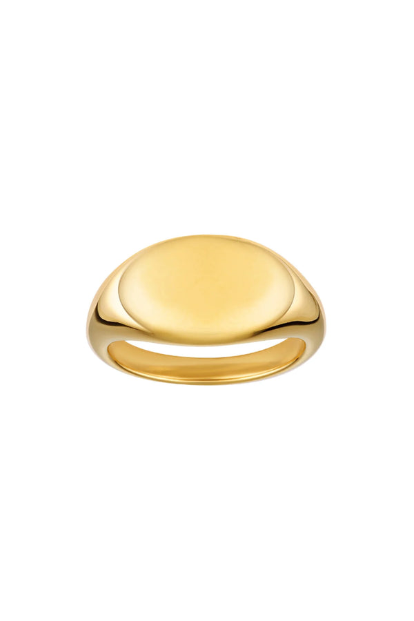 Oval pinky signet ring- gold