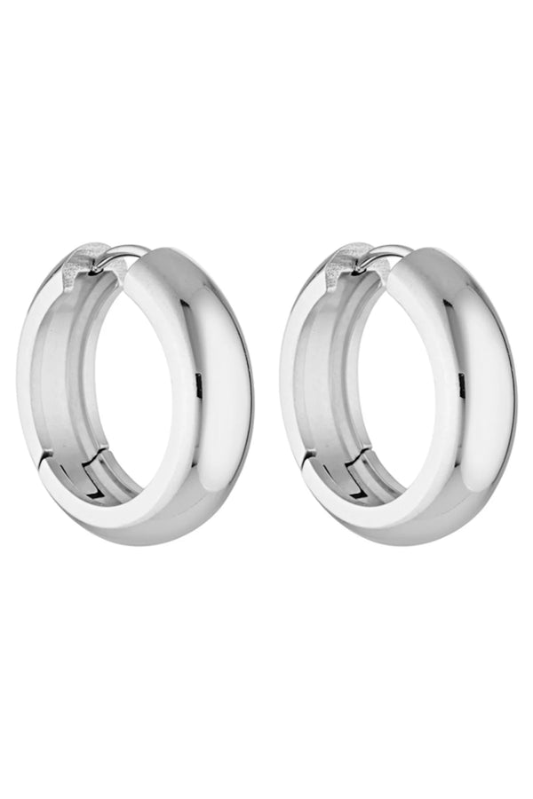 Petite thick huggies- White gold 25mm