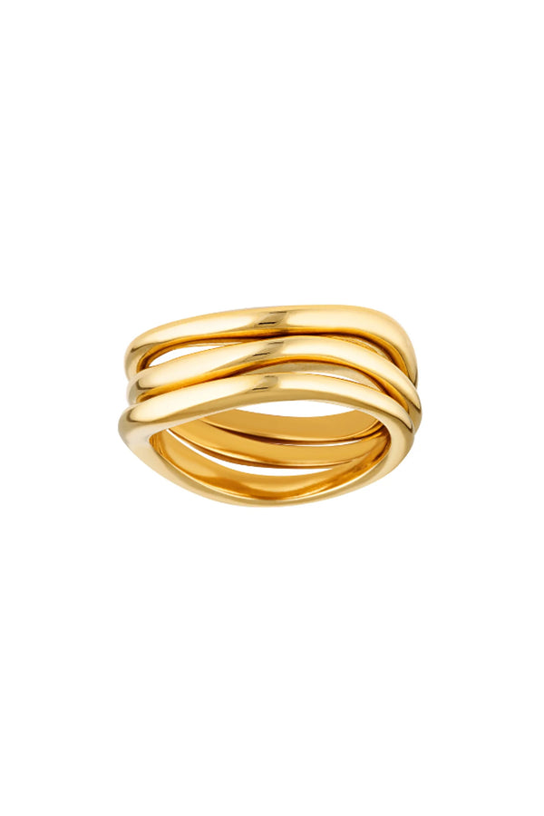 Triple wave ring set