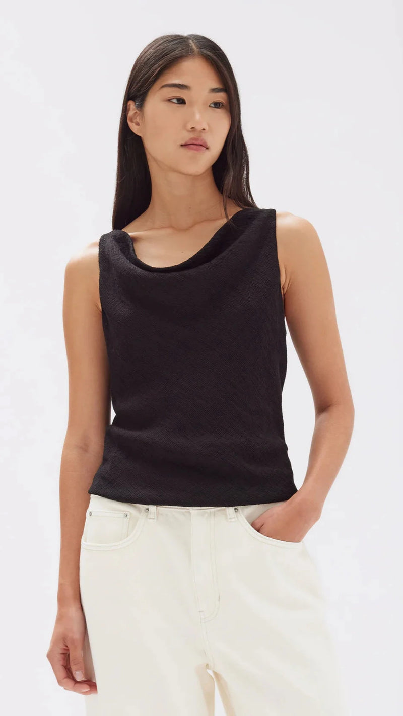 Reign Textured Top - Black