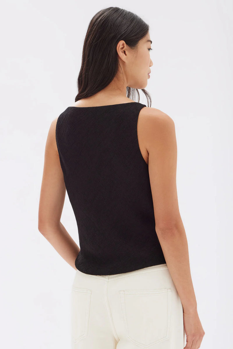 Reign Textured Top - Black