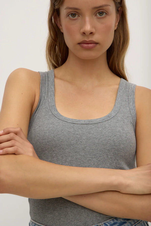 Robyn scoop neck tank-charcoal