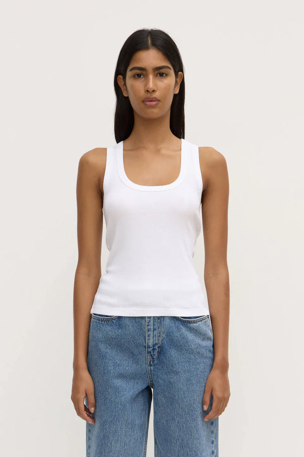 Robyn scoop neck tank-white