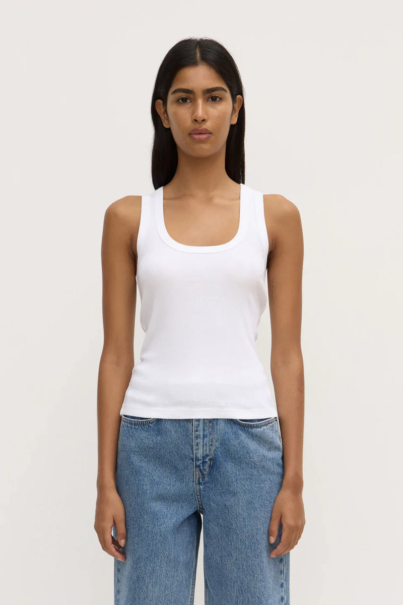 Robyn scoop neck tank-white