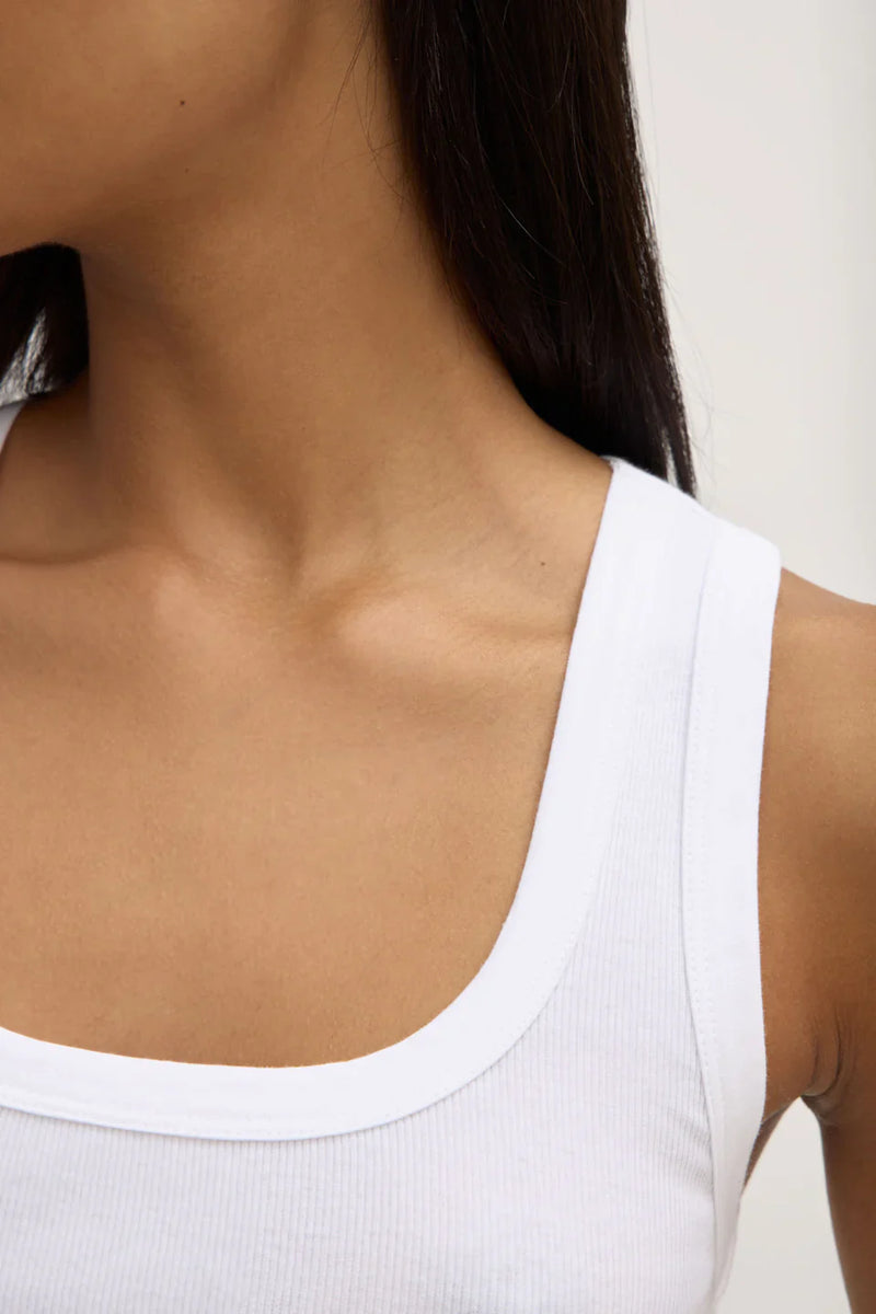 Robyn scoop neck tank-white