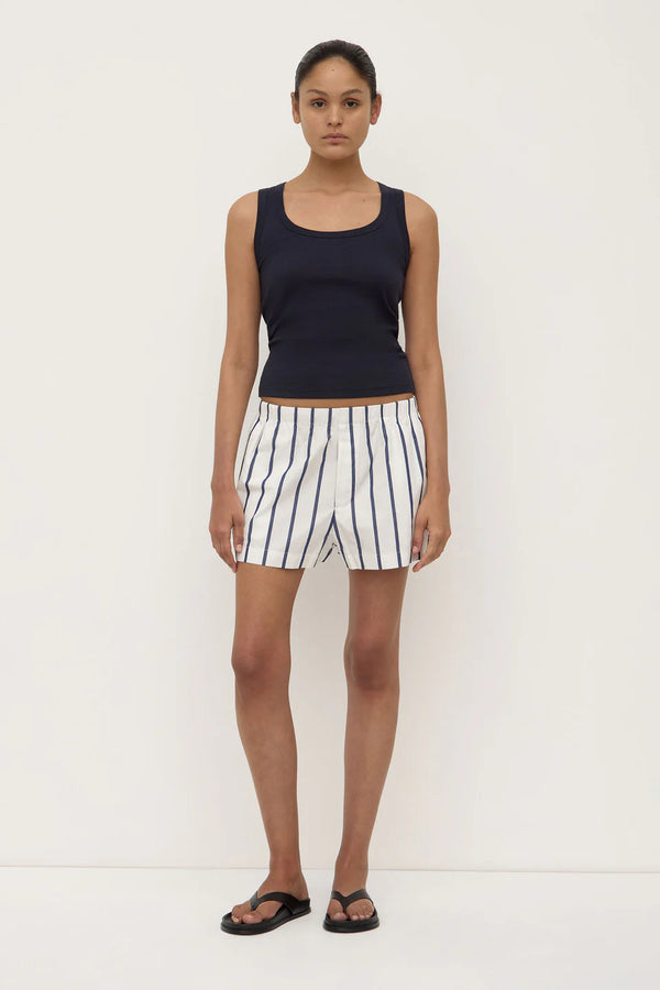 Robyn scoop neck rib tank- true navy