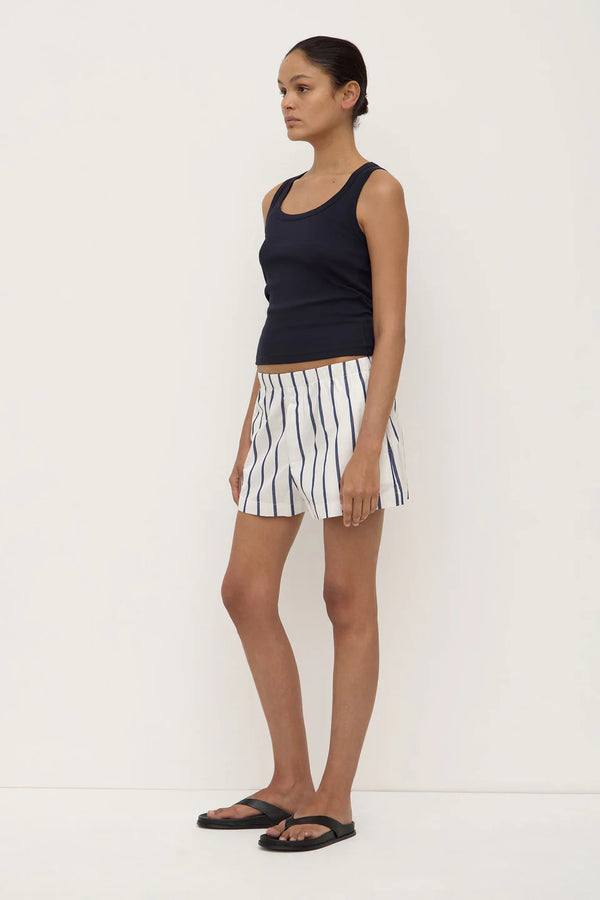 Robyn scoop neck rib tank- true navy