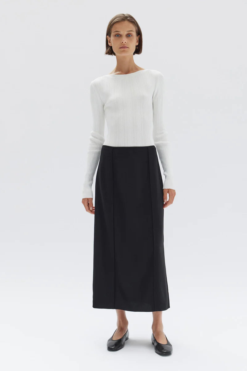 Sabine Crepe Knit Skirt Black
