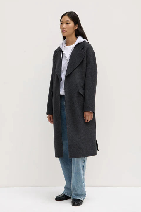 Sadie single breast wrap coat-chamrl