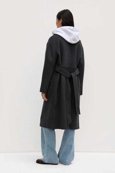 Sadie single breast wrap coat-chamrl