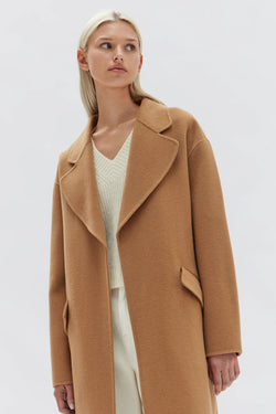 Sadie Single Breasted Wool Coat- Camel