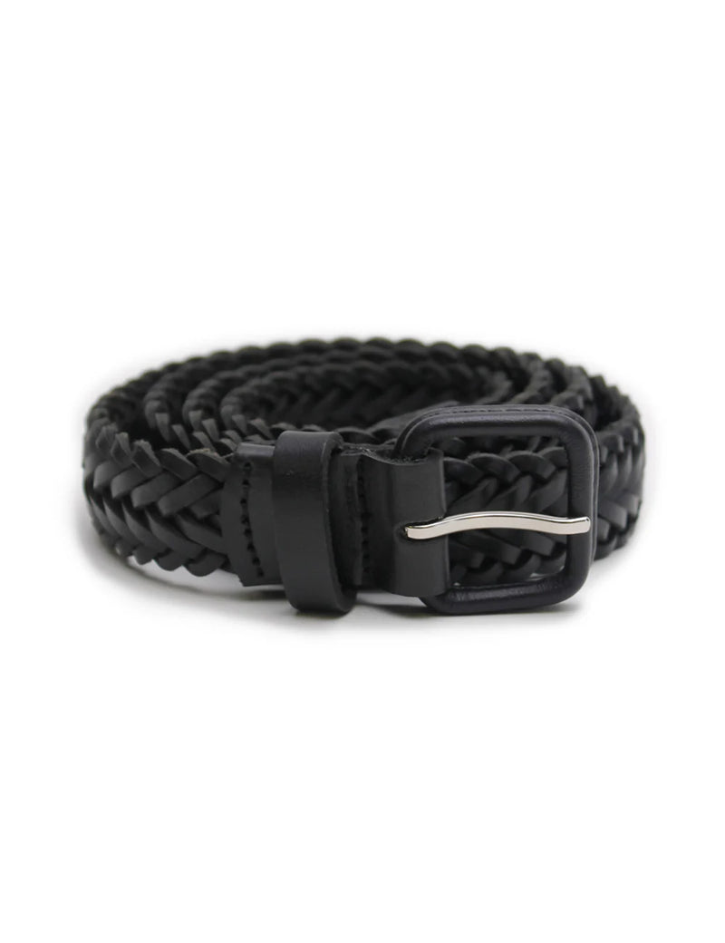 Thin woven belt-blk