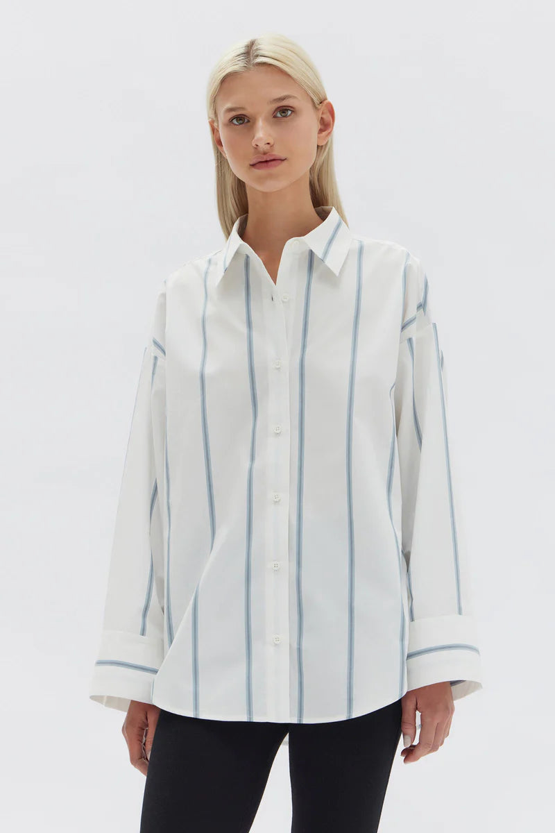 Tala Poplin Shirt Atlantic Stripe