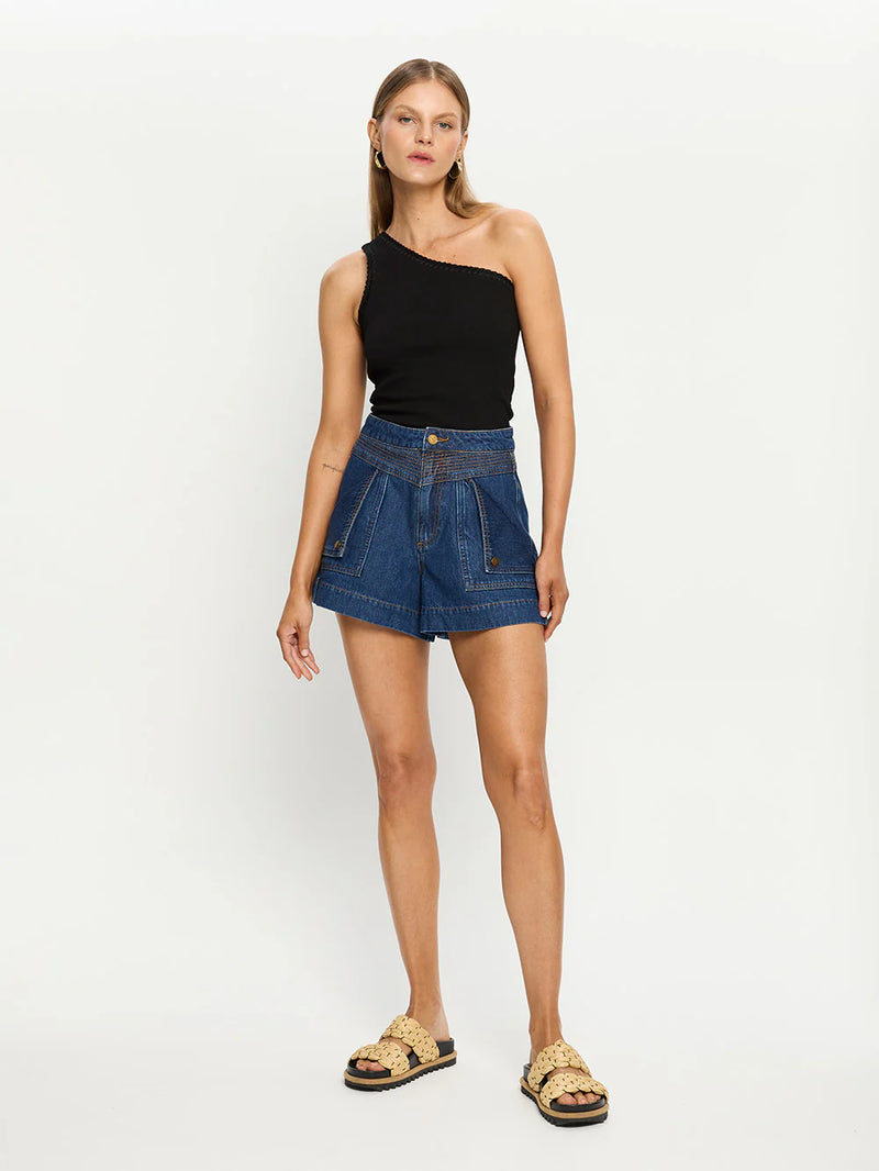 Celene denim short- indigo blue