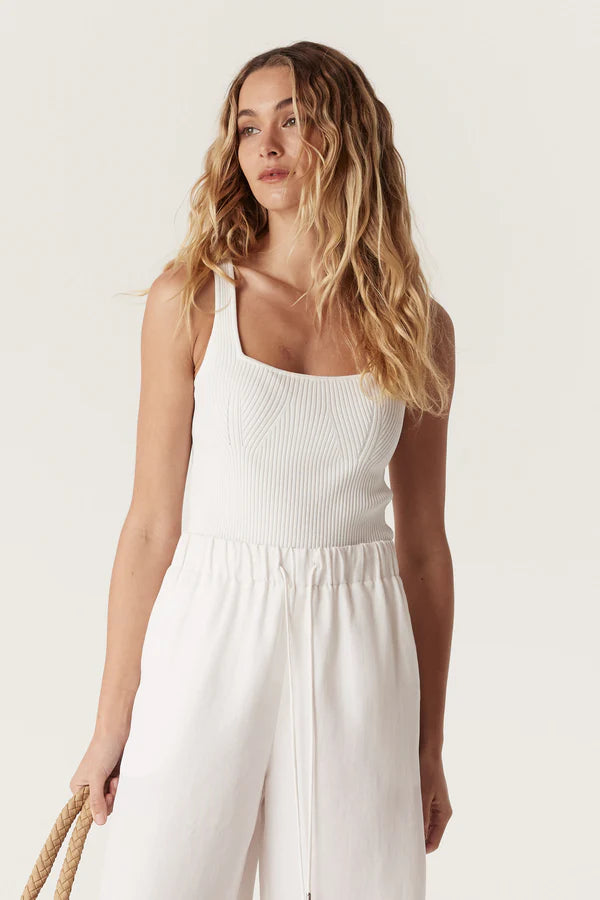 Crepe ribbed knit tank